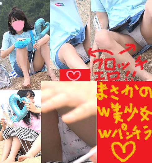 超美少女Ｊ★Ｋが大開脚で純白パンモロ！！