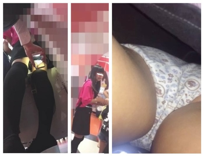 【ロo系＆妹】あどけな少女、５名の逆さ撮り！スマホ写真あり！最後はかなりの美少女