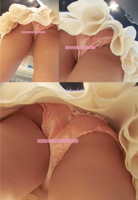 digi-tents angel147 フルHD高画質パンチラ逆さ撮り147　 ふわふわスカートっ娘のひらひら＆テカテカ薄ピンクパンティー