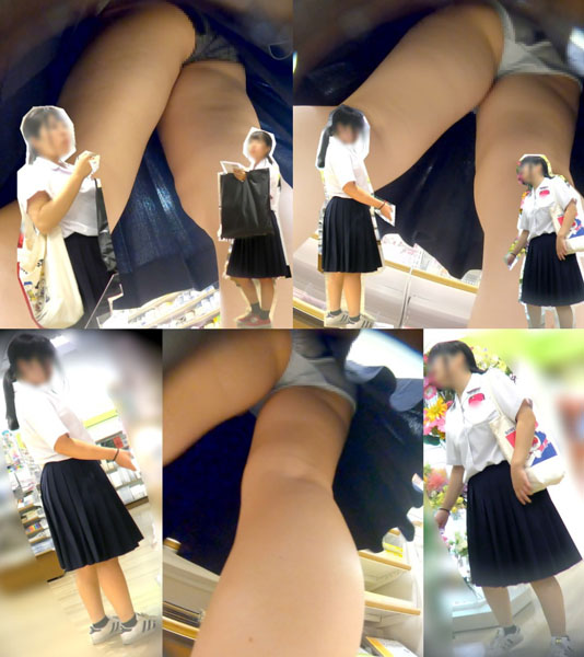 ２人は仲良し！イモっ娘制服Kちゃんのパンチラ