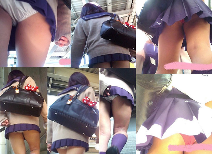 【女子高生パンチラ】極ミ二セーラー５人㉘