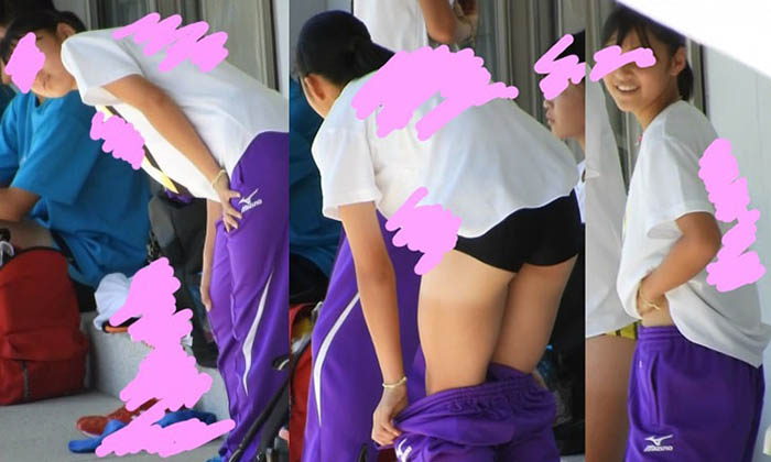 【4K】恥ずかしそうにお着替えする女子陸上部